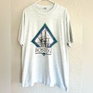 Vintage Boston City 1992 SINGLE STITCH Shirt David R Zerba MADE IN USA FISHING